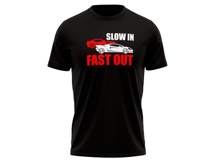 slow in fast out sim racing tricko cerne fadee.cz
