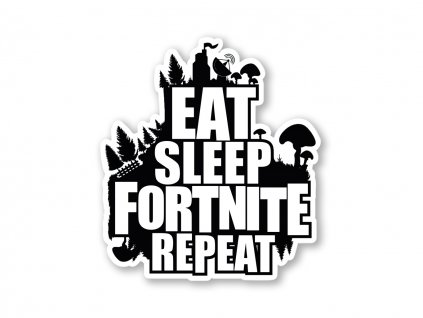 Samolepka Eat Sleep Fortnite Repeat