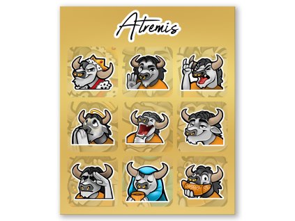 Set 10 samolepek Atremis - Emotes