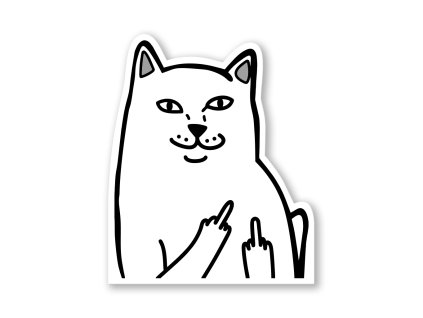 1050 samolepka middle finger cat