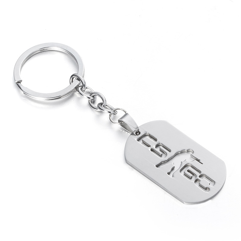 Vintage Classic Badge Keychain Stainless Steel font b CSGO b font Hollowed font b Key b