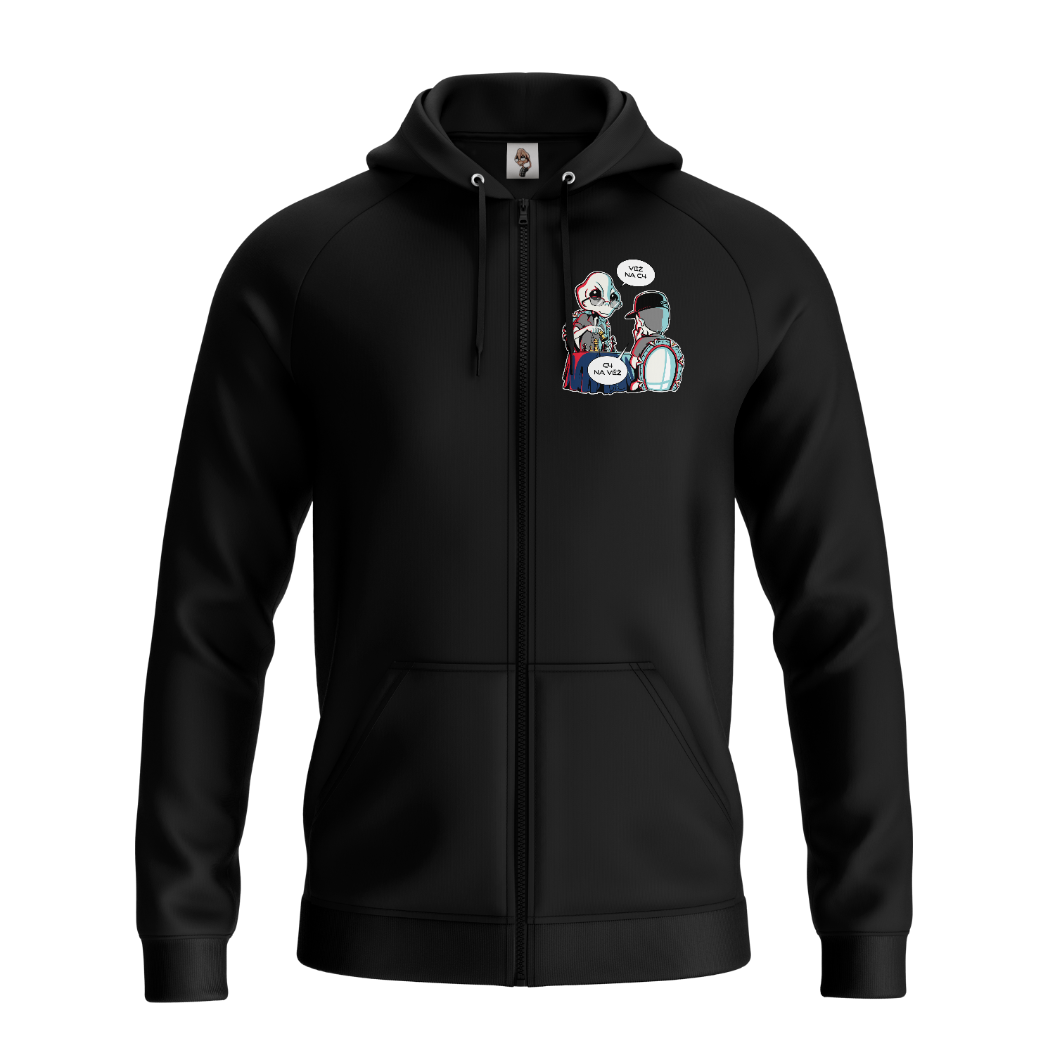 mikina na zip černá hvězdná brána C4 na věž 01