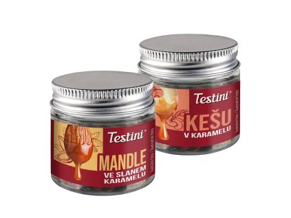 Dózy mandlí a kešu v karamelu Testini