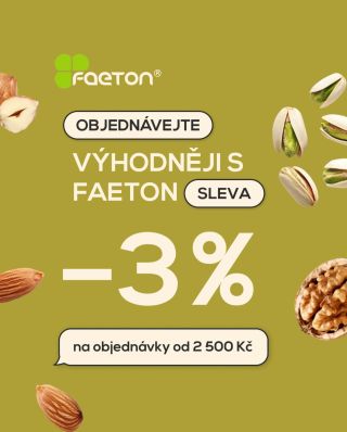Získejte slevu na produkty Faeton – právě teď! 💚 Objednejte si své oblíbené produkty Faeton & Testini a získejte slevu 3 %...