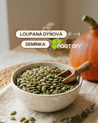 Očištěná dýňová semínka Faeton 💚 100 % dýňová semínka - bez přísad a plnidel, s jemnou oříškovou chutí, která skvěle...