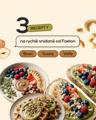 Nápady na rychlé snídaně od Faeton 🌰 Když chcete něco chutného, výživného a bez dlouhé přípravy - stačí pár správných...