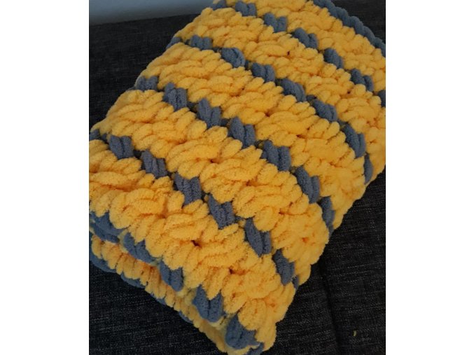 pletená dětská deka  žlutá