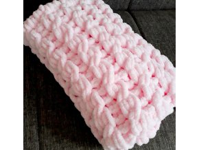 pletená dětská deka  růžová copánková