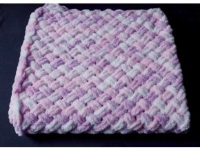 pletená dětská deka  růžová melír