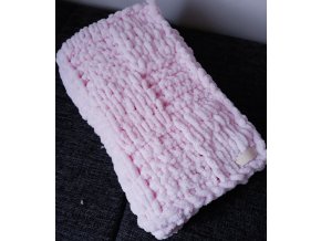 dětská deka pletená růžová