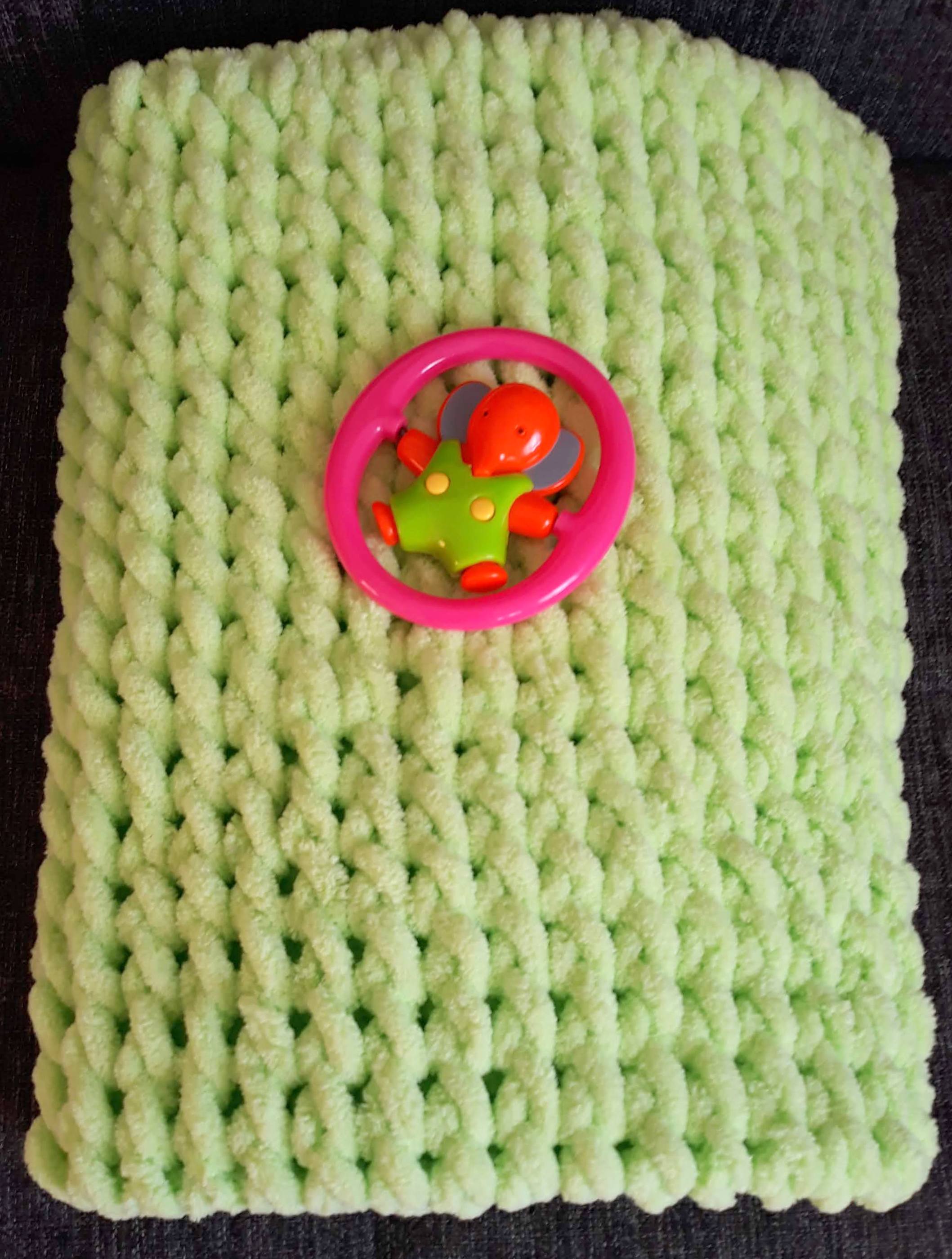 dětská deka pletená zelená