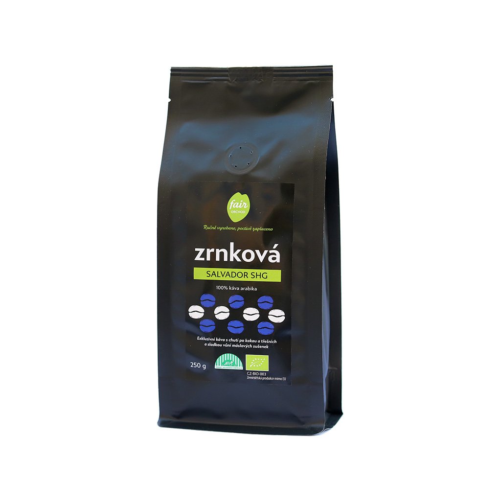 Fair trade bio zrnková káva Salvador SHG, 250 g
