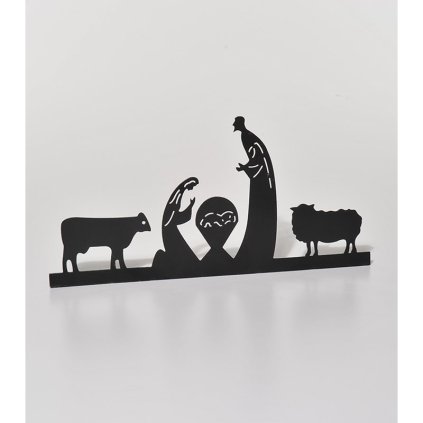Fair trade kovový betlém Svatá rodina ve stáji z Indie