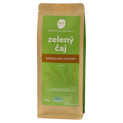 Fair trade sypaný bio zelený čaj Darjeeling FTGFOP1, 100 g