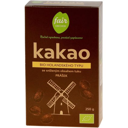 Fair trade bio kakaový prášek alkalizovaný, snížený obsah tuku, 250 g