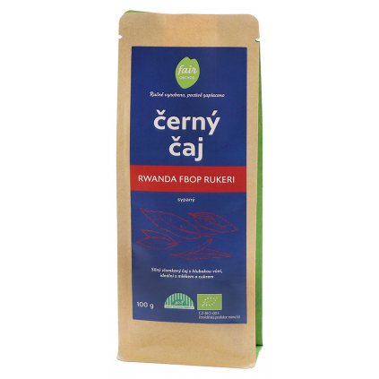 Fair trade bio černý čaj Rwanda FBOP Rukeri sypaný, 100 g