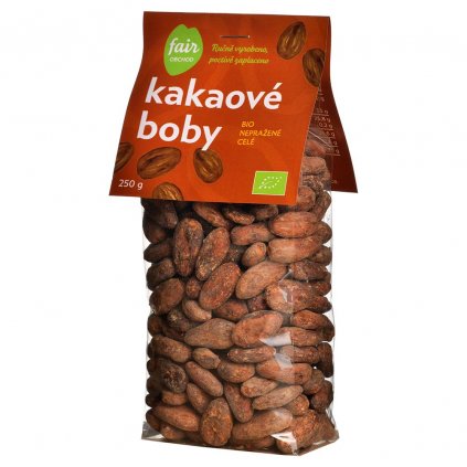 Fair trade bio kakaové boby celé nepražené, 250 g