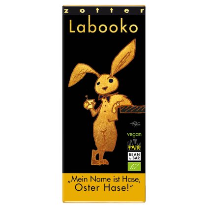 Fair trade bio hořká čokoláda Zotter Zajíček; Velikonoční Zajíček