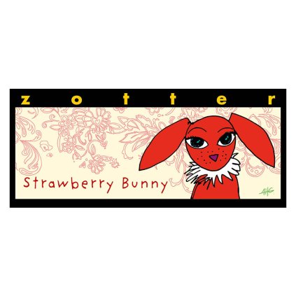 Fair trade bio bílá čokoláda Zotter jahodový zajíček