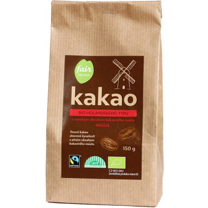 bio fairtrade kakaovy prasek tmavy plnotucny 150g