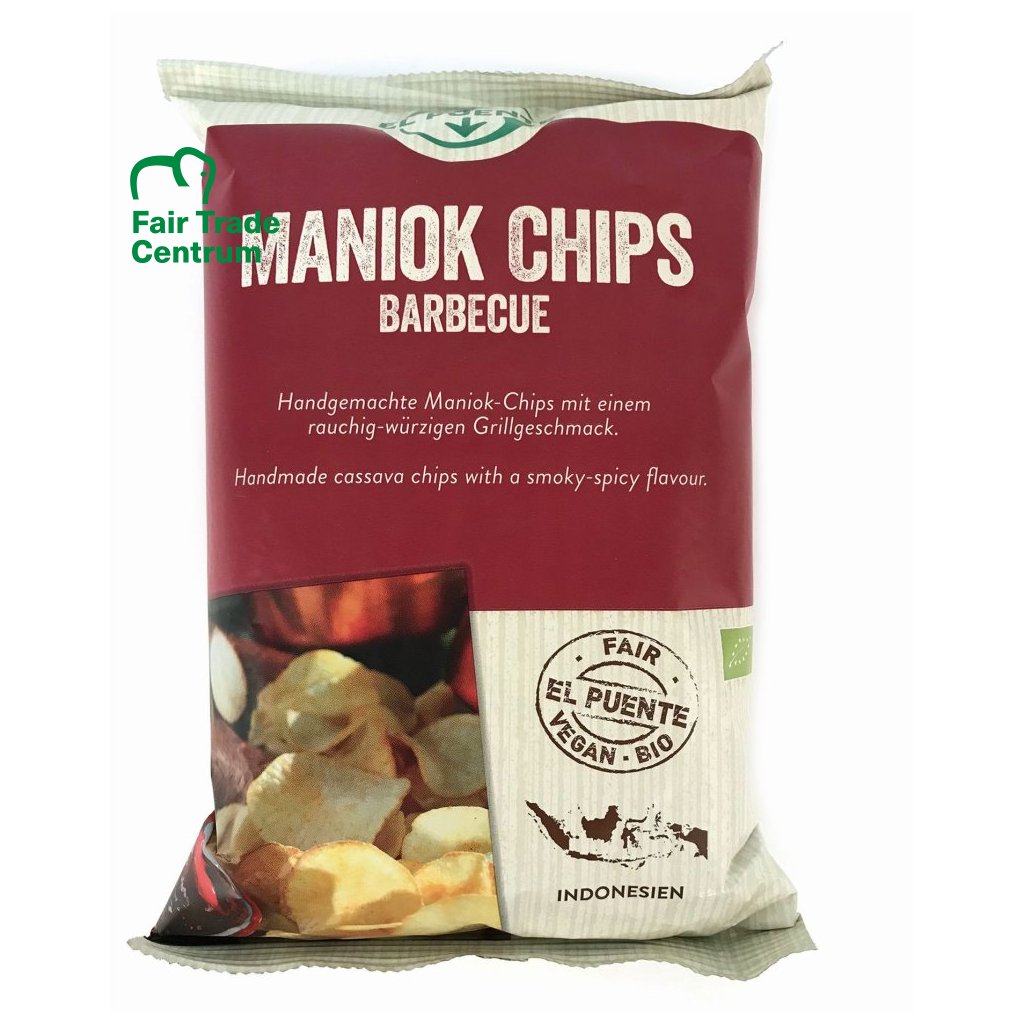 Fair trade bio chipsy z manioku s kořením barbecue, 100 g
