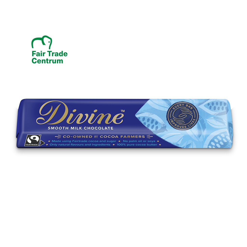 Fairtrade čokoládová tyčinka z mléčné čokolády Divine, 35 g