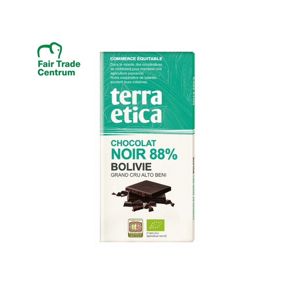 Fair trade bio hořká čokoláda Ethiquable Bolívie 88 %, 100 g