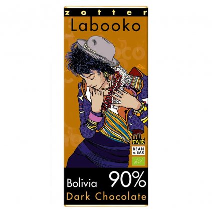 Fair trade bio hořká čokoláda Zotter Bolívie 90 %