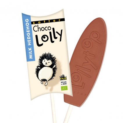 Fair trade bio čokoládové lízátko Zotter Mléčný ježek, 20 g