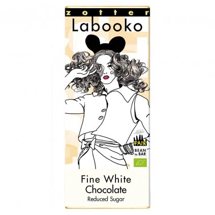 Fair trade bio bíla jemná čokoláda Zotter s minimem cukru