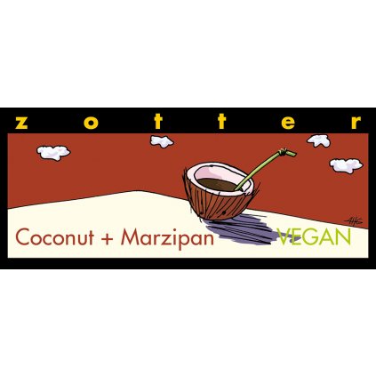 Fair Trade bio hořká čokoláda Zotter pro vegany Kokos marcipán