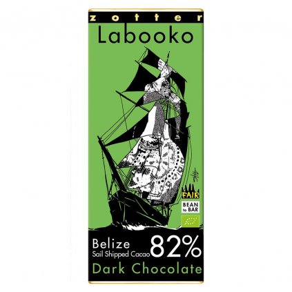 Fair trade bio hořká čokoláda Zotter Labooko Belize 82 % Sail Shipped