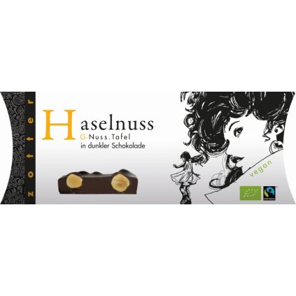 Fair Trade bio hořká čokoláda Zotter s celými lískovými ořechy