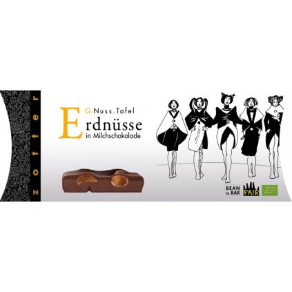 Fair Trade bio mléčná čokoláda Zotter s celými arašídy