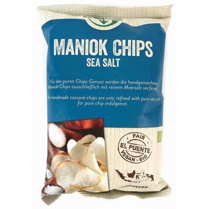 Fair Trade bio maniokové chipsy s mořskou solí, 30 g