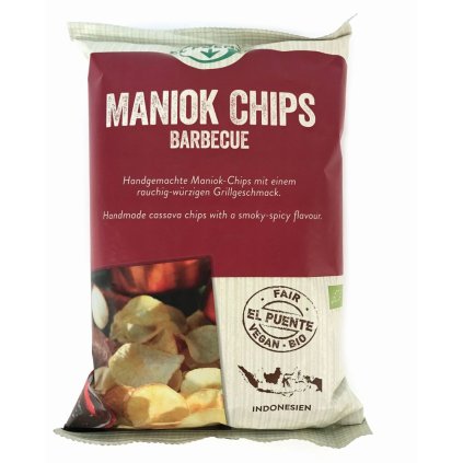 Fair trade bio chipsy z manioku s kořením barbecue, 100 g