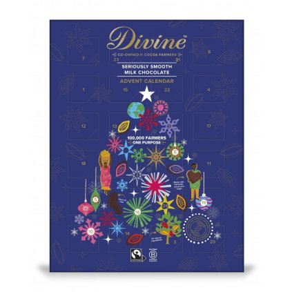 Fairtrade adventní kalendář se srdíčky z mléčné čokolády