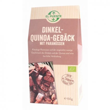Fair trade bio špaldové sušenky s quinoou a para ořechy, 150 g
