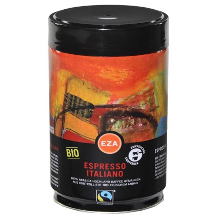Fair Trade bio mletá káva Italské espresso v plechové dóze