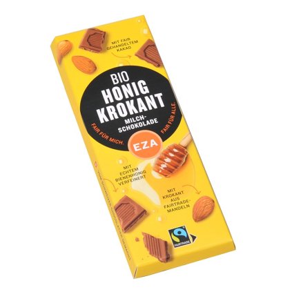 Fairtrade bio medová mléčná čokoláda, 50 g