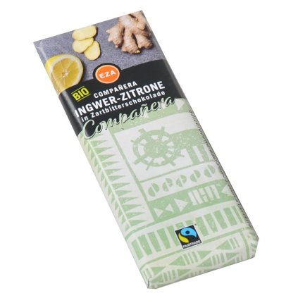 Fair Trade bio hořká čokoláda se zázvorem a citrónem, 50 g