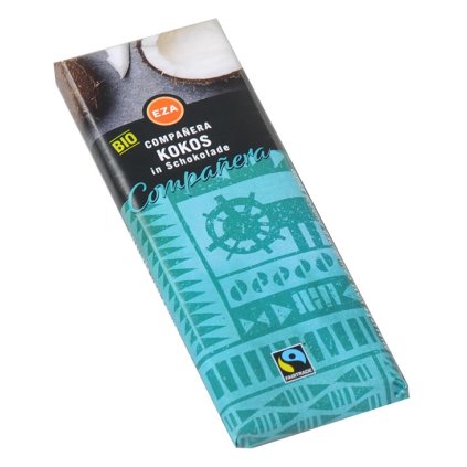Fair Trade bio kokosová čokoláda s kokosovým cukrem, 50 g