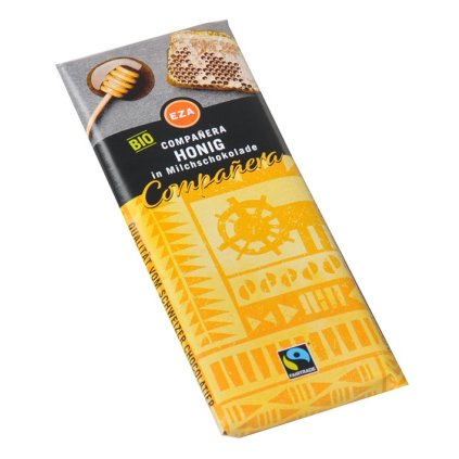Fairtrade bio mléčná čokoládka s medem, 50g