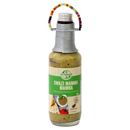 Fair trade kořeněná omáčka Swazi Mamma Mamba z Jihoafrické republiky