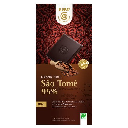 Bio hořká čokoláda 95% Sao Tomé, 80 g
