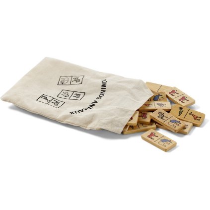 Fair trade domino se zvířaty z kaučukového dřeva