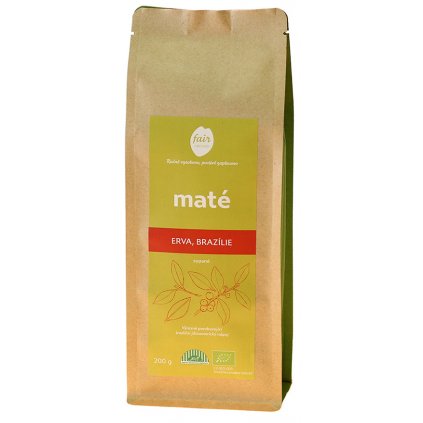 Fair trade erva yerba bio maté sypané z Brazílie, 200 g