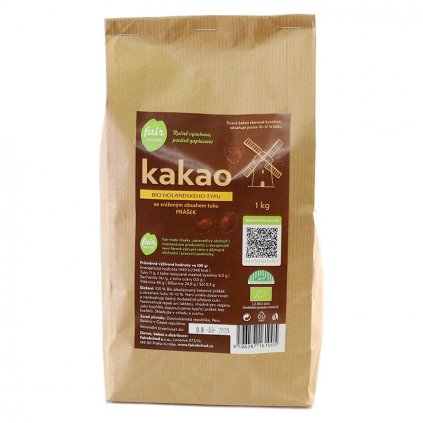 Fair trade bio kakaový prášek holandský snížený obsah tuku 1 kg