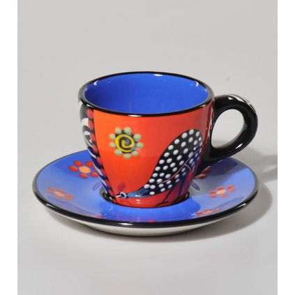 Espresso šálek s perličkou, modrý, 80 ml