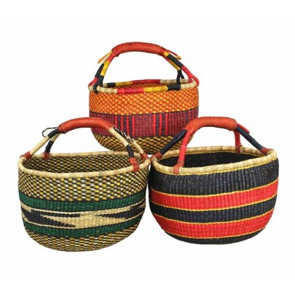 Velký fair trade bolga koš z Ghany, různé barvy